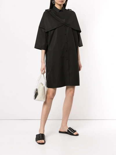 Shop Boyarovskaya Oversized Shirt Dress In Black