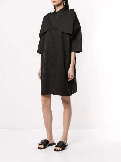 Shop Boyarovskaya Oversized Shirt Dress In Black