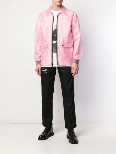 Shop Upww Contrasting Tape Jacket In Pink