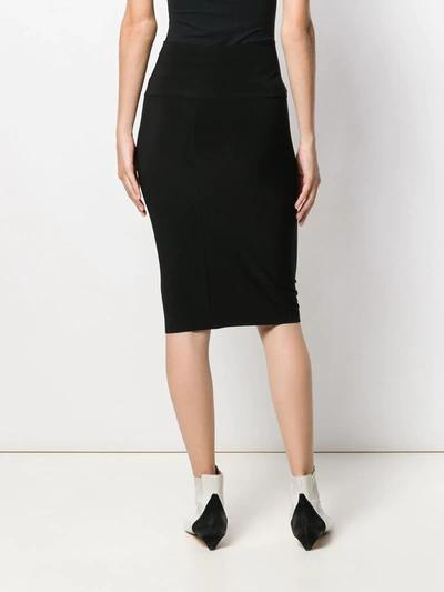 Shop Norma Kamali Mid-length Fitted Tube-skirt In Black