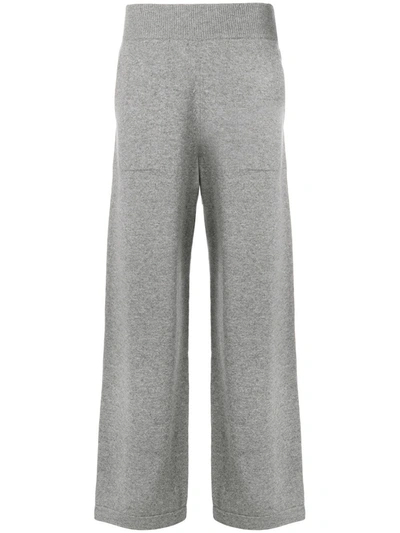 Shop Barrie Flared Knitted Trousers In Grey