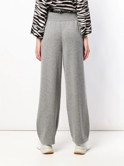 Shop Barrie Flared Knitted Trousers In Grey