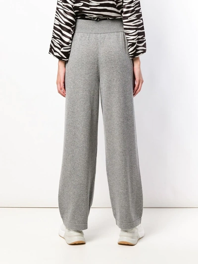 Barrie Flared Knitted Trousers In Grey