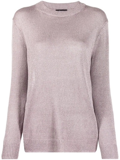 Shop Theory Crew-neck Knitted Jumper In Purple