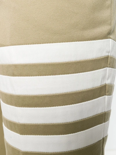 Shop Thom Browne Seamed 4-bar Stripe Unconstructed Chino Trouser In Cotton Twill In Neutrals