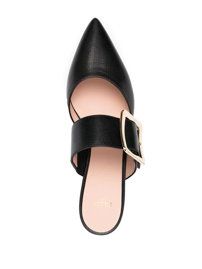 Shop Bally Jemina Buckled Leather Mules In Black