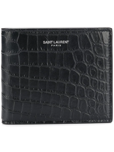 Shop Saint Laurent East/west Wallet In Black