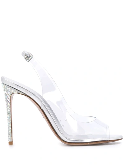 Shop Le Silla Divina Sling-back Sandals In White