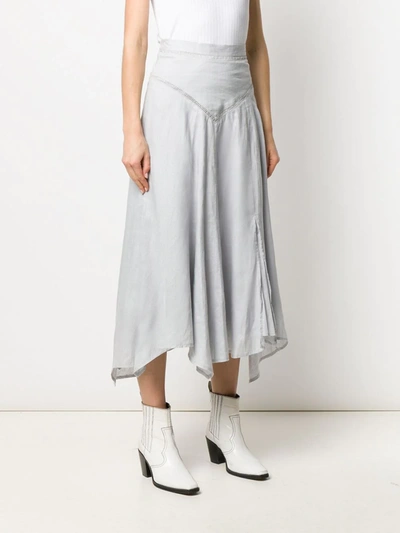 Shop Isabel Marant Étoile Asymmetric Flared Midi Skirt In Blue