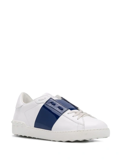 Shop Valentino Rockstud Open Sneakers In White