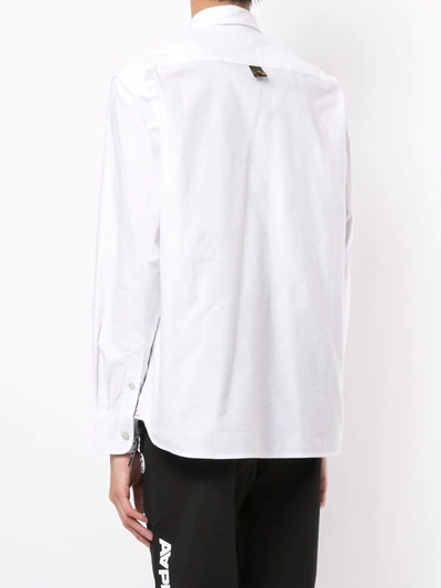 Shop Aape By A Bathing Ape Ape Silhouette Button-down Shirt In White