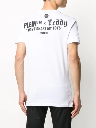 Shop Philipp Plein Rhinestone Teddy Bear T-shirt In White