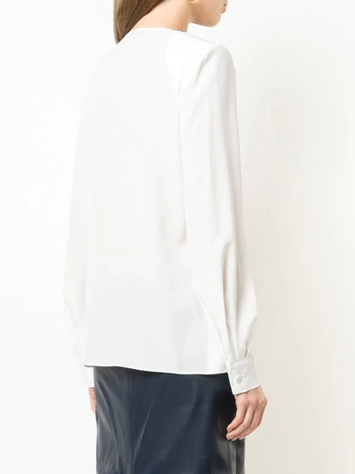 Shop Givenchy Contrast V-neck Blouse In White