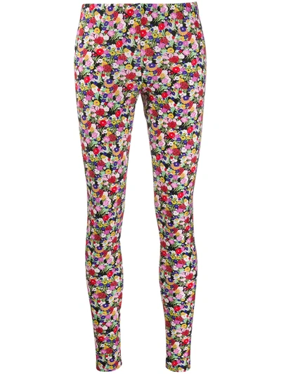 Shop La Doublej Floral Print Leggings In Pink