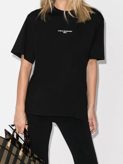 Shop Stella Mccartney Logo-print Short-sleeve T-shirt In Black