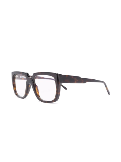 Shop Kuboraum K3 Square-frame Glasses In Braun