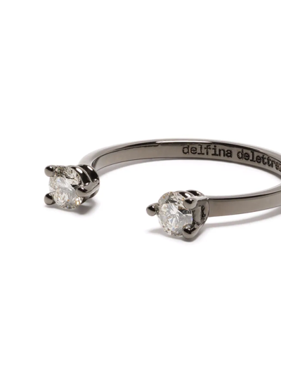 Shop Delfina Delettrez 18kt Gold Dots Diamond Ring In Black