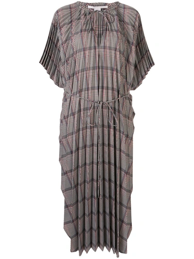 Shop Stella Mccartney Check Pattern Dress In Brown