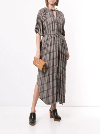Shop Stella Mccartney Check Pattern Dress In Brown