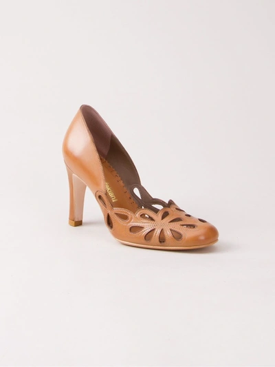 Sarah Chofakian Leather Pumps In Brown