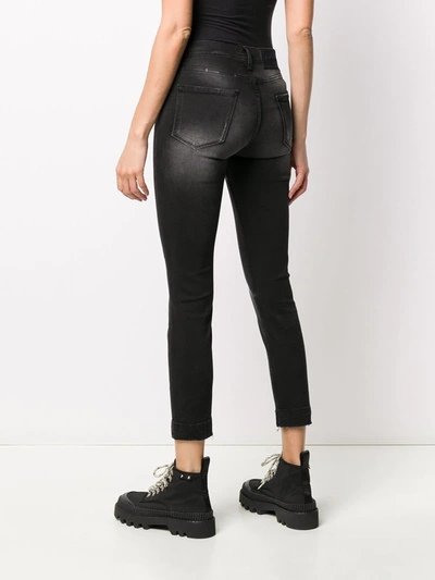 Shop Pinko Denim Cropped Skinny Jeans In Black