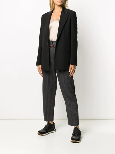 Brunello Cucinelli Reversible Stretch Silk Satin Top In Neutrals