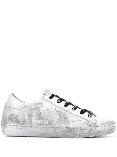 Shop Golden Goose Distressed-effect Sneakers In Silver