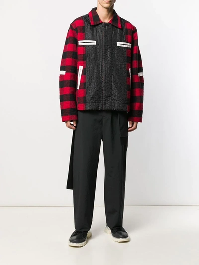 CONTRAST PANEL CHECK JACKET