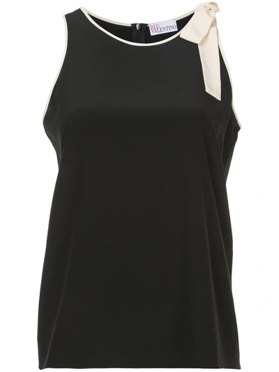 Shop Red Valentino Lace Trim Tank Top In Black