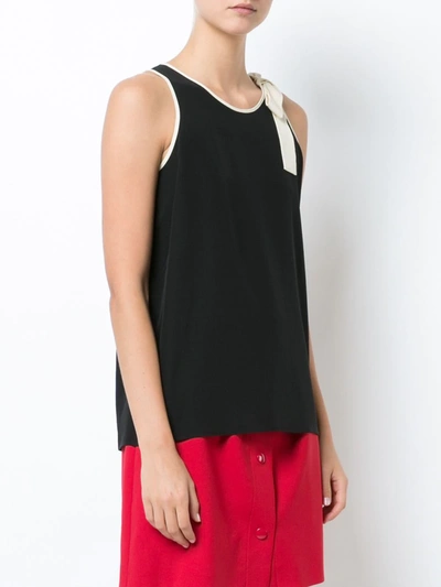 Shop Red Valentino Lace Trim Tank Top In Black