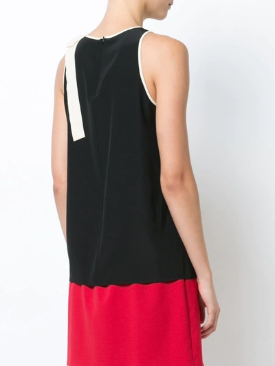 Shop Red Valentino Lace Trim Tank Top In Black