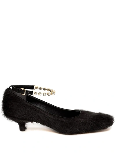 Shop Jw Anderson Textured Kitten Heel Pumps In Black