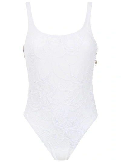 Shop Amir Slama Swimsuit With Metallic Details In White