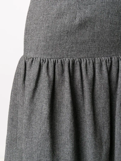 Pre-owned Valentino 2000s Houndstooth Skirt In Grey
