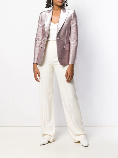 Shop Dsquared2 Glitter Single Breasted Blazer In Pink