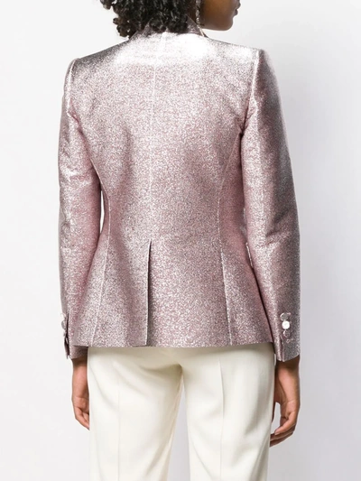 Shop Dsquared2 Glitter Single Breasted Blazer In Pink