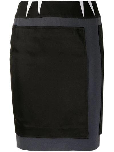Pre-owned Balenciaga 2000's Patched Fitted Skirt In Black