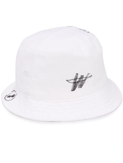 Shop We11 Done Logo Print Bucket Hat In White