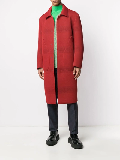 Shop Namacheko Woven Stripe Coat In Red