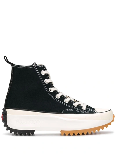 Converse Run Star Hike Hi Platform Sole Casual Sneakers In Black