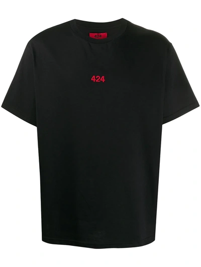 424 Logo-embroidered Short-sleeved T-shirt In Black