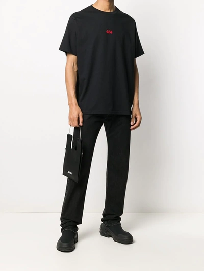424 Logo-embroidered Short-sleeved T-shirt In Black