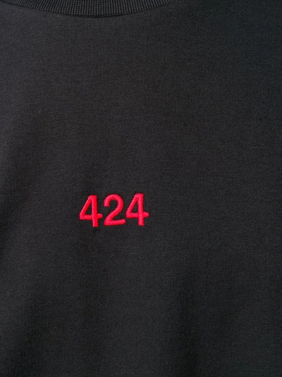 Shop 424 Logo-embroidered Short-sleeved T-shirt In Black