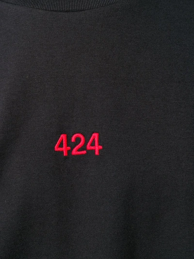 424 Logo-embroidered Short-sleeved T-shirt In Black
