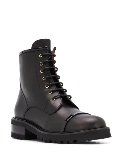 Shop Malone Souliers Chunky Lace-up Leather Boots In Black