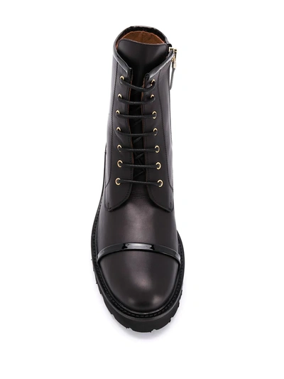 Malone Souliers Bryce 30 Patent-trimmed Leather Ankle Boots In Black