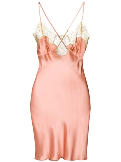 Shop Gilda & Pearl Lace Embellished Fitted Nightwear In Pink