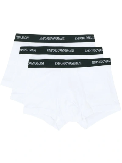 Shop Emporio Armani Logo Band Boxers In White