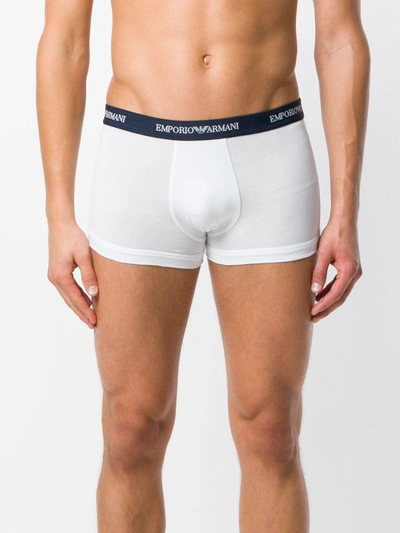 Shop Emporio Armani Logo Band Boxers In White