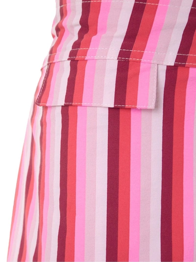 Amir Slama Striped Swim Trunks In Pink